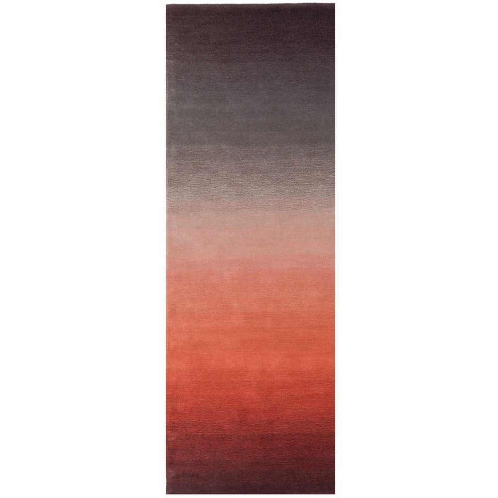 Ombre Wool Runner Rugs in Rust Red